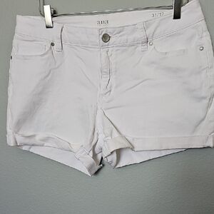 A.N.A Casual Summer White Cuffed Hem Jean Stretch Shorts Size 12